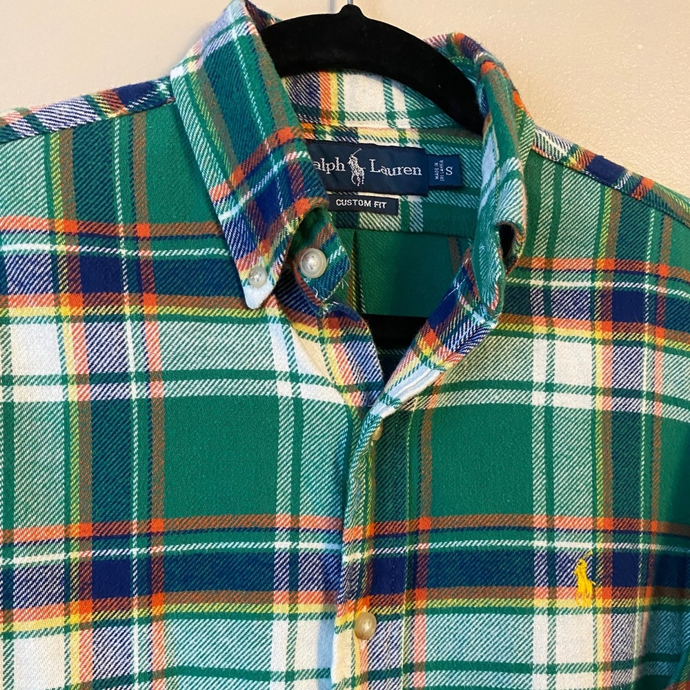 Polo Ralph Lauren custom fit flannel plaid button Size S
